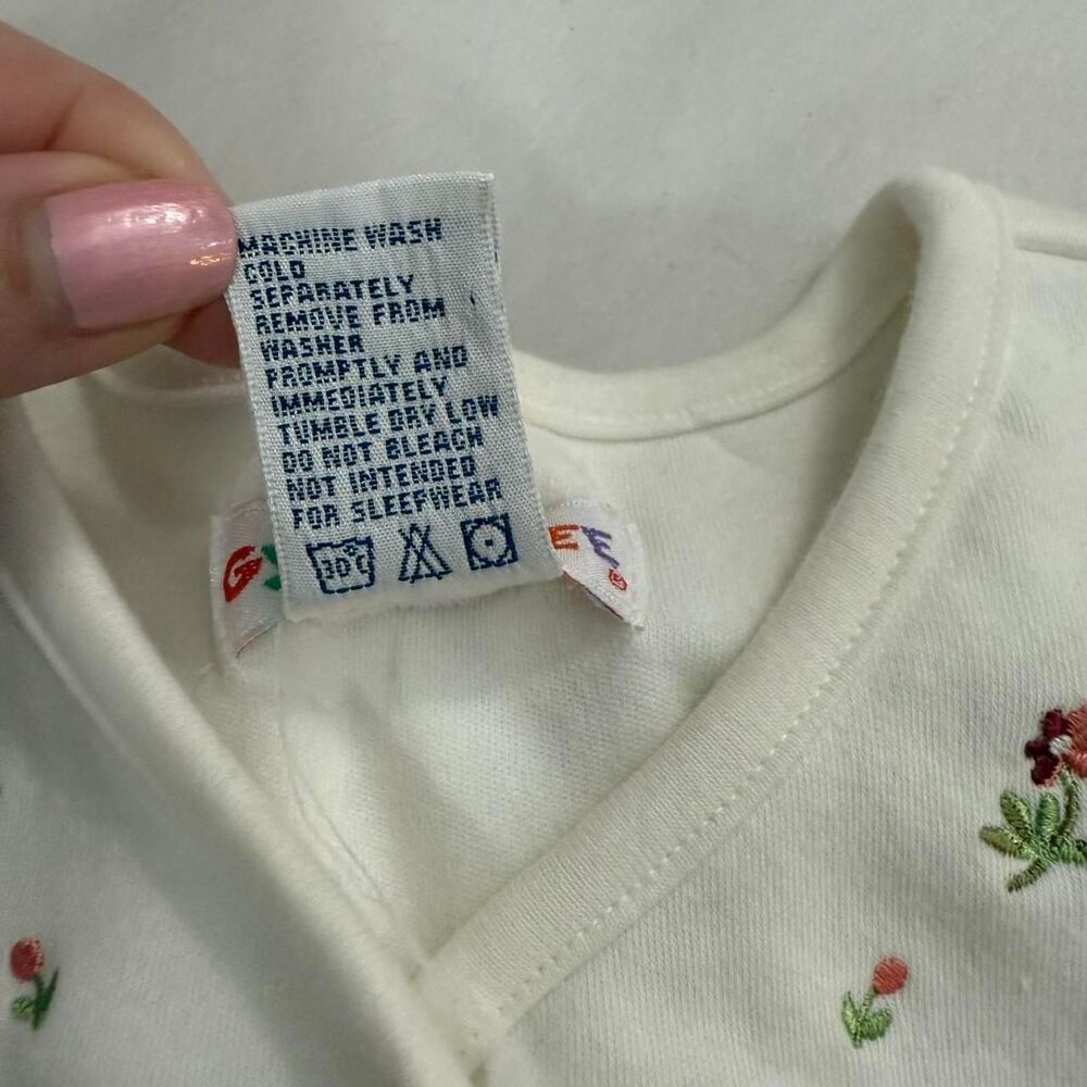 Vintage Gymboree 100% cotton Kids cream cardigan with floral embroidery - Picture 8 of 8